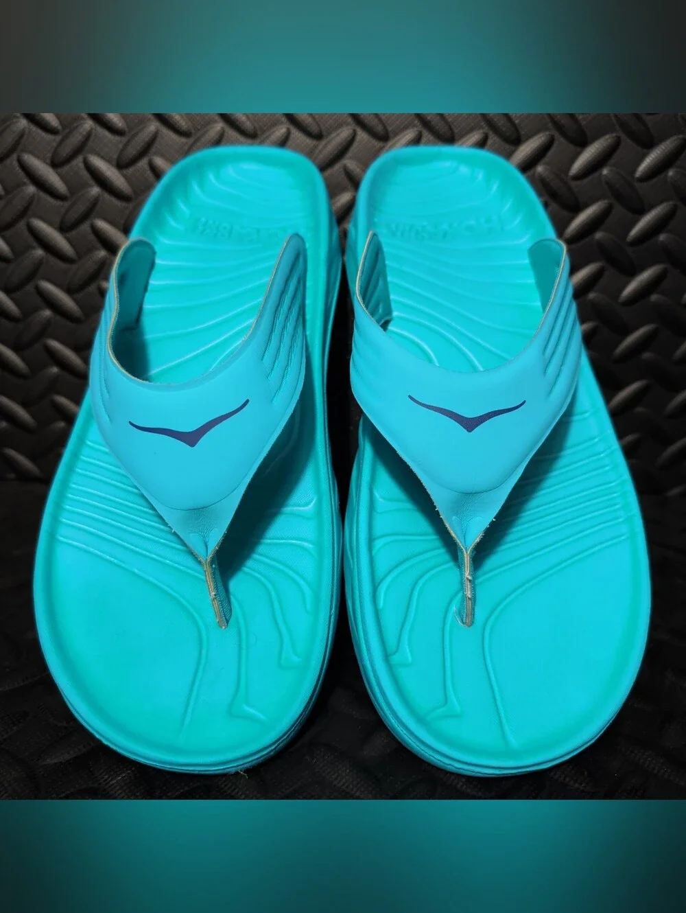 Hoka One One Ora Recovery Flip Scuba Blue/Bellwether Blue size 12